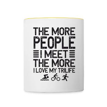 The More People I Meet Trilife - Contrasting Mug - white/yellow - Front