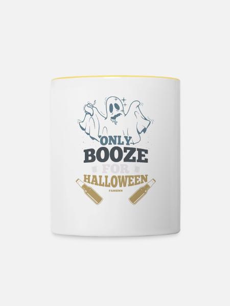 Halloween - Tasse zweifarbig - Weiß/Gelb