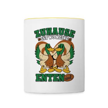 Enten - Tasse zweifarbig - Weiß/Gelb - Vorne