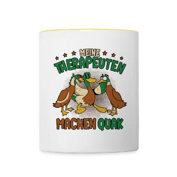 Enten - Tasse zweifarbig - Weiß/Gelb - Vorne