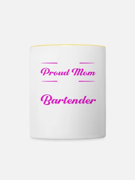 Barkeeper Geschenk Mixologist Spruch Bar - Tasse zweifarbig - Weiß/Gelb