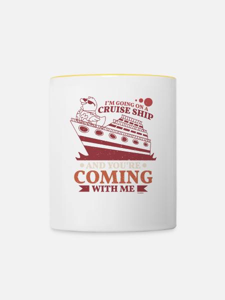 ich mache eine Kreuzfahrt - Tasse zweifarbig - Weiß/Gelb