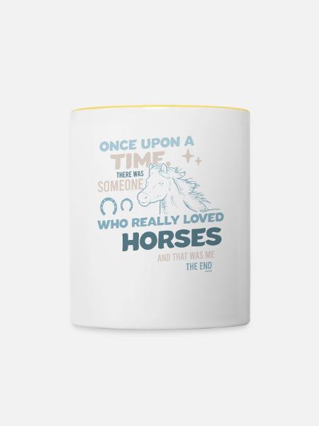 ich liebe Pferde - Tasse zweifarbig - Weiß/Gelb