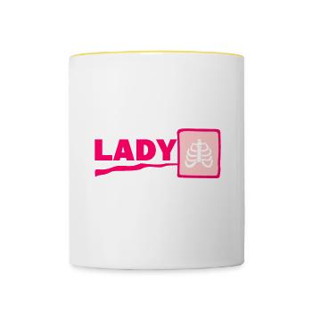 Crazy X-Ray Lady Radiology X-Rays Radiologist Rad - Contrasting Mug - white/yellow - Front