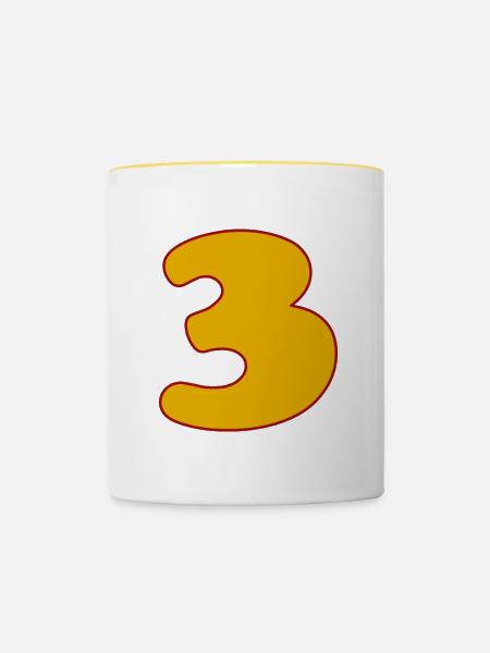 3 - Tasse zweifarbig - Weiß/Gelb