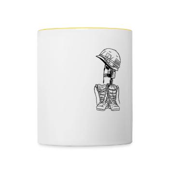 Being a soldier is a choice 2 - Contrasting Mug - white/yellow - Front