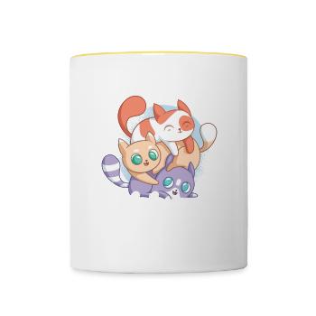 Chat Frères et sœurs Frère Sœur Bébé - Mug contrasté - blanc/jaune - Devant