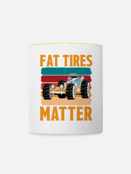 Fat Tires Matter 4 - Tasse zweifarbig - Weiß/Gelb