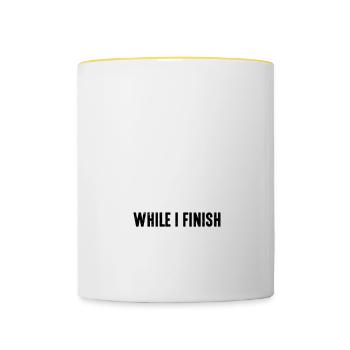 Tenez ma couronne pendant que je termine ma chimio 39 - Mug contrasté - blanc/jaune - Devant