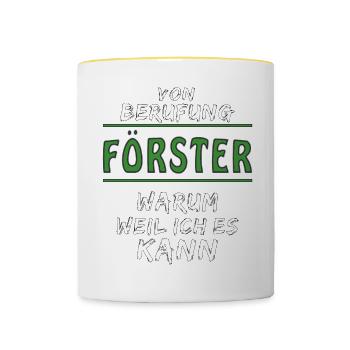 VON BERUFUNG FÖRSTER - Tasse zweifarbig - Weiß/Gelb - Vorne