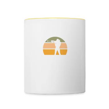 Biathlon Mom Like A Normal Mom But Much Cooler Bia - Contrasting Mug - white/yellow - Front
