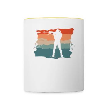 Retro Biathlon Is My Therapy Biathlete - Contrasting Mug - white/yellow - Front