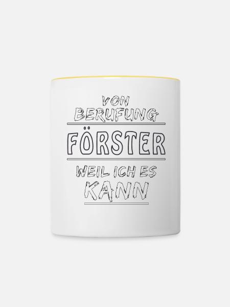VON BERUFUNG FÖRSTER - Tasse zweifarbig - Weiß/Gelb