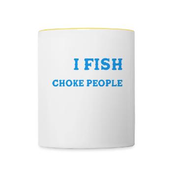 Cadeau de pêche Pêche Pêcheur Drôle De Pêcheur - Mug contrasté - blanc/jaune - Devant