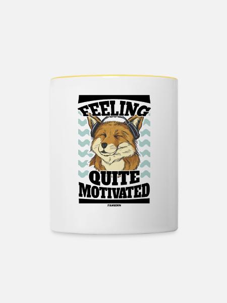 Motivation - Tasse zweifarbig - Weiß/Gelb