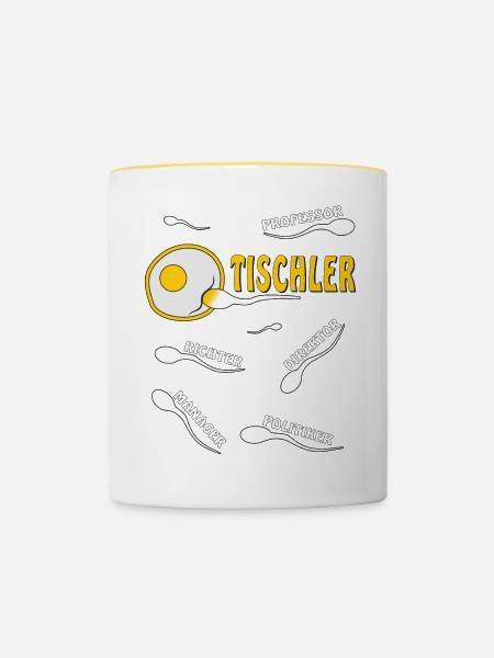 TISCHLER - Tasse zweifarbig - Weiß/Gelb