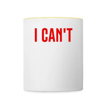 I Can't I'm In Grad School 3 - Contrasting Mug - white/yellow - Front