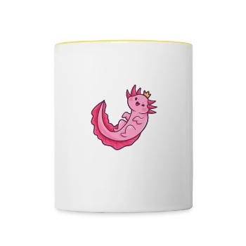 Just A Boy Who Loves Axolotls - Tasse zweifarbig - Weiß/Gelb - Vorne