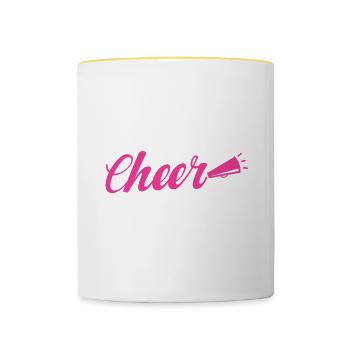 Cheerleading Cheerleader Cheering Team Cheer Coach - Tasse zweifarbig - Weiß/Gelb - Vorne