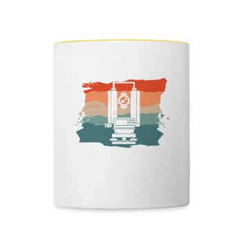 Retro A Legendary Cartographer Has Retired Cartogr - Contrasting Mug - white/yellow - Front