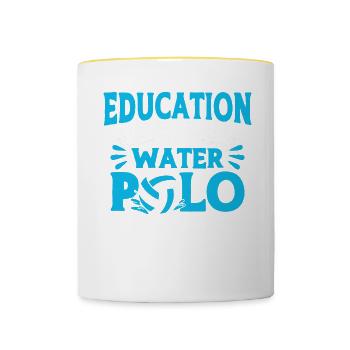 Wasserball Wassersport Polo Schwimmen - Tasse zweifarbig - Weiß/Gelb - Vorne