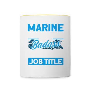 Marine Biologist Ocean Gift Marine Biology - Contrasting Mug - white/yellow - Front