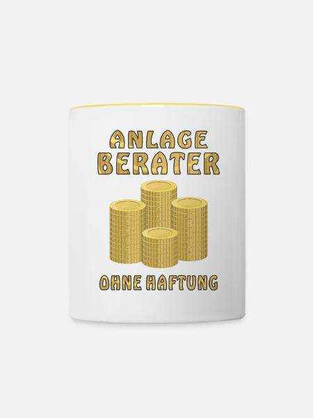 GELD MÜNZEN ANLAGE BERATER - Tasse zweifarbig - Weiß/Gelb