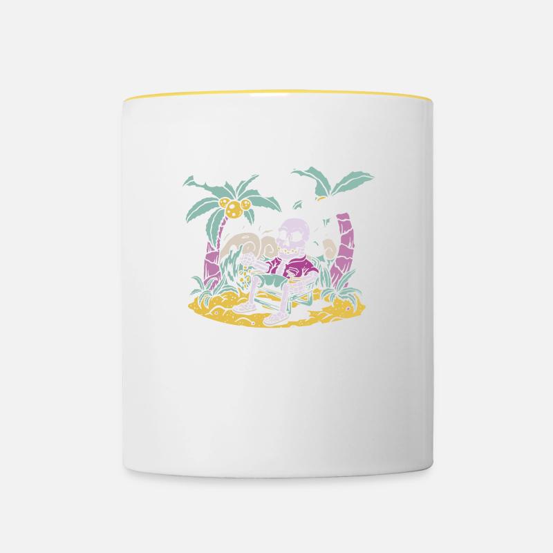 Hawaï - Mug contrasté - blanc/jaune