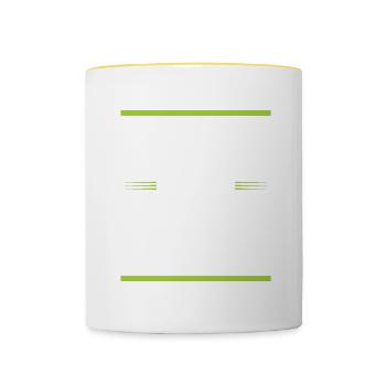 Équipe de hockey - Mug contrasté - blanc/jaune - Devant