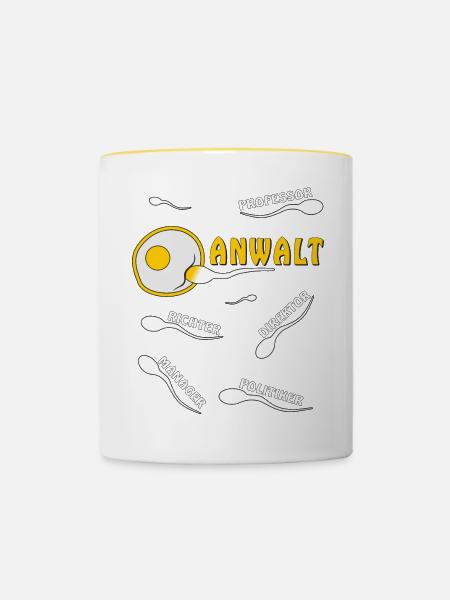 ANWALT - Tasse zweifarbig - Weiß/Gelb