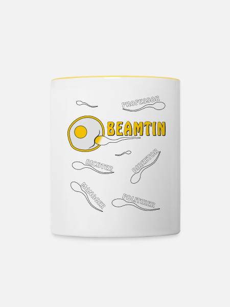 BEAMTIN - Tasse zweifarbig - Weiß/Gelb