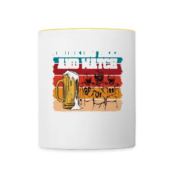 Drinking Beer And Watch Football - Tasse zweifarbig - Weiß/Gelb - Vorne