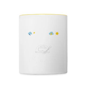 Meteorologist saying gift meteorology - Contrasting Mug - white/yellow - Front