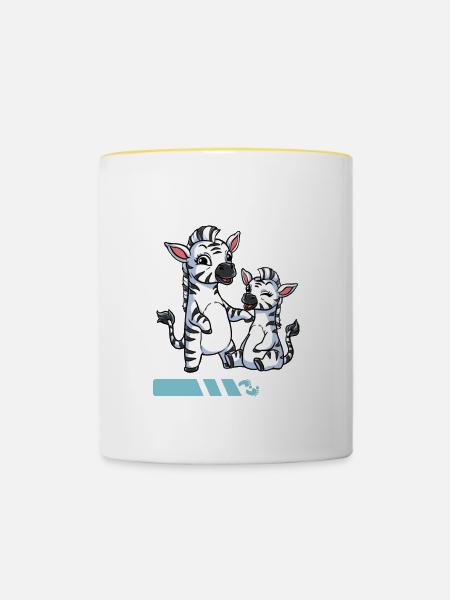 Werdende Mama 2023 - Tasse zweifarbig - Weiß/Gelb