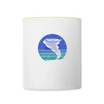 Météorologue Citation Cadeau Météorologie - Mug contrasté - blanc/jaune - Devant