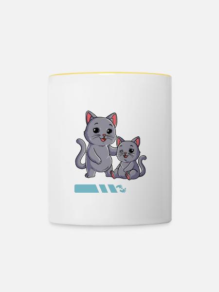 Werdende Mama 2023 - Tasse zweifarbig - Weiß/Gelb