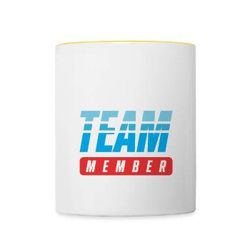 Équipe de fléchettes - Mug contrasté - blanc/jaune - Devant