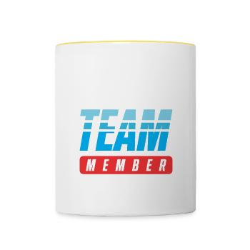 Équipe de ski - Mug contrasté - blanc/jaune - Devant