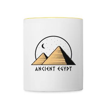 Pyramides Egypte Antique Egyptologue Anubis Egypte S - Mug contrasté - blanc/jaune - Devant