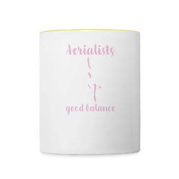 Aerial Silks I acrobatics dancer yoga design for - Contrasting Mug - white/yellow - Front