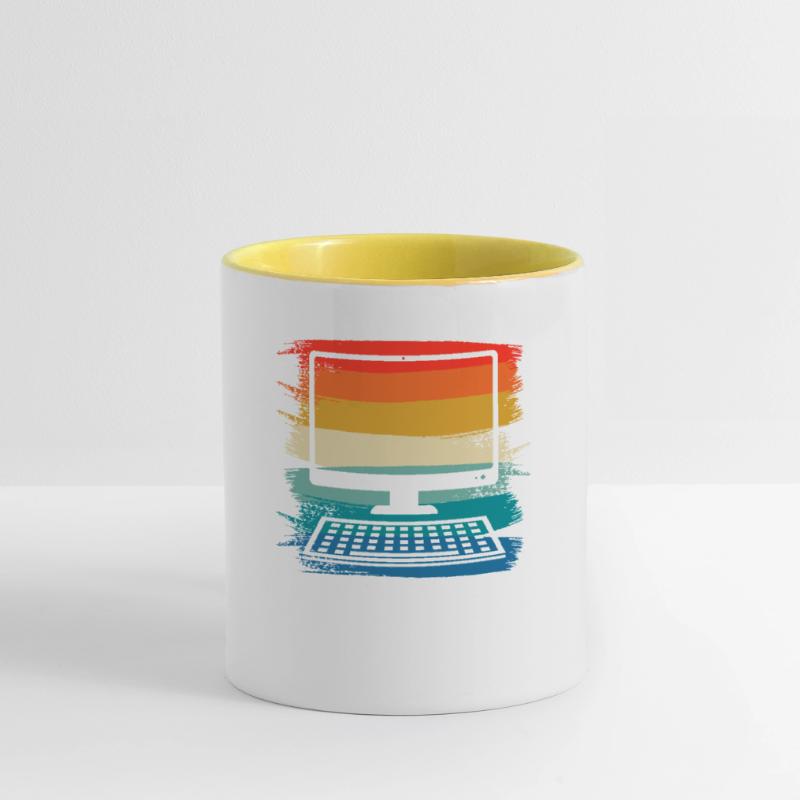 Retro Vintage Programmer Computer Programming Tasse zweifarbig