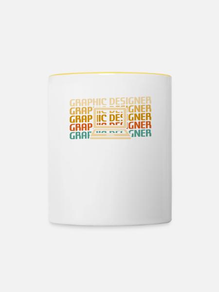 Retro Graphic Designer Graphic Design - Tasse zweifarbig - Weiß/Gelb