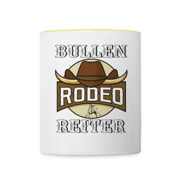 RODEO BULLEN REITER - Tasse zweifarbig - Weiß/Gelb - Vorne