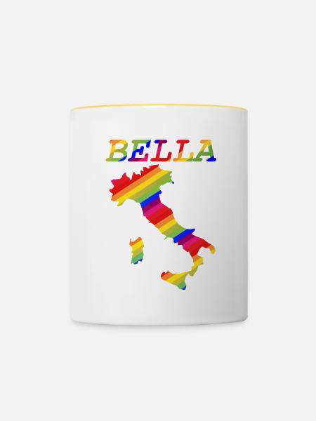 Bella Italia Pride Rainbow - Tasse zweifarbig - Weiß/Gelb