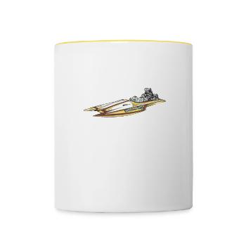 Drag Boat Racing I Drag Boat Driver Speedboat - Tasse zweifarbig - Weiß/Gelb - Vorne