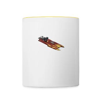 Drag Boat Racing I Drag Boat Driver Speedboat - Tasse zweifarbig - Weiß/Gelb - Vorne