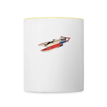 Drag Boat Racing I Drag Boat Driver Speedboat - Tasse zweifarbig - Weiß/Gelb - Vorne