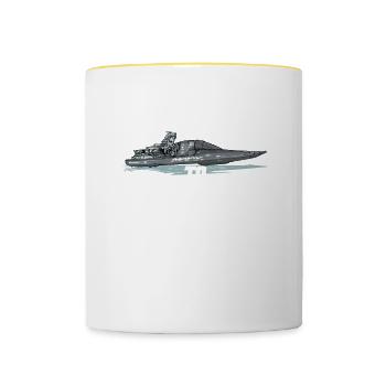 Drag Boat Racing I Drag Boat Driver Speedboat - Tasse zweifarbig - Weiß/Gelb - Vorne