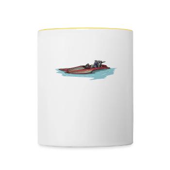 Drag Boat Racing I Drag Boat Driver Speedboat - Tasse zweifarbig - Weiß/Gelb - Vorne