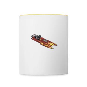 Drag Boat Racing I Drag Boat Driver Speedboat - Tasse zweifarbig - Weiß/Gelb - Vorne